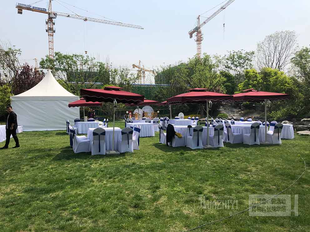 室外瑜伽活動(dòng)租賃華熠單邊傘遮陽防曬