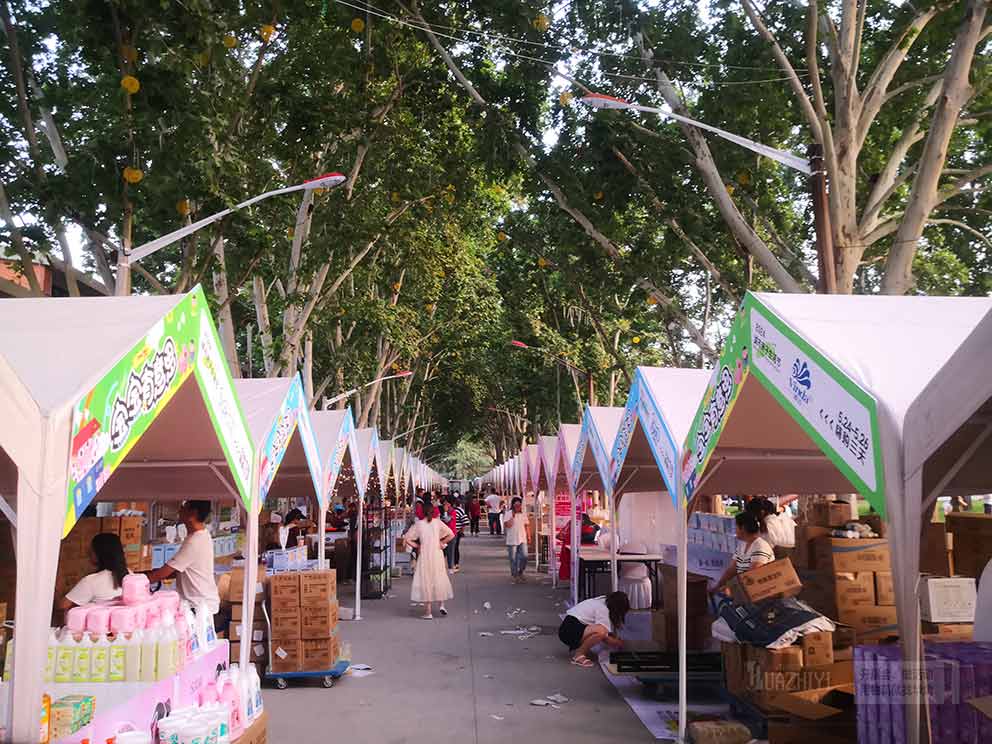 鄭州篷房出租負責布置搭建親子超級大賣場集市帳篷