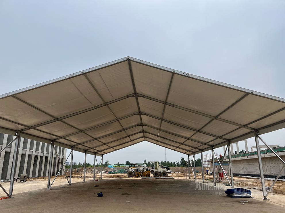 中國建業(yè)安全月啟動(dòng)儀式使用鄭州篷房租賃搭建的臨時(shí)篷房