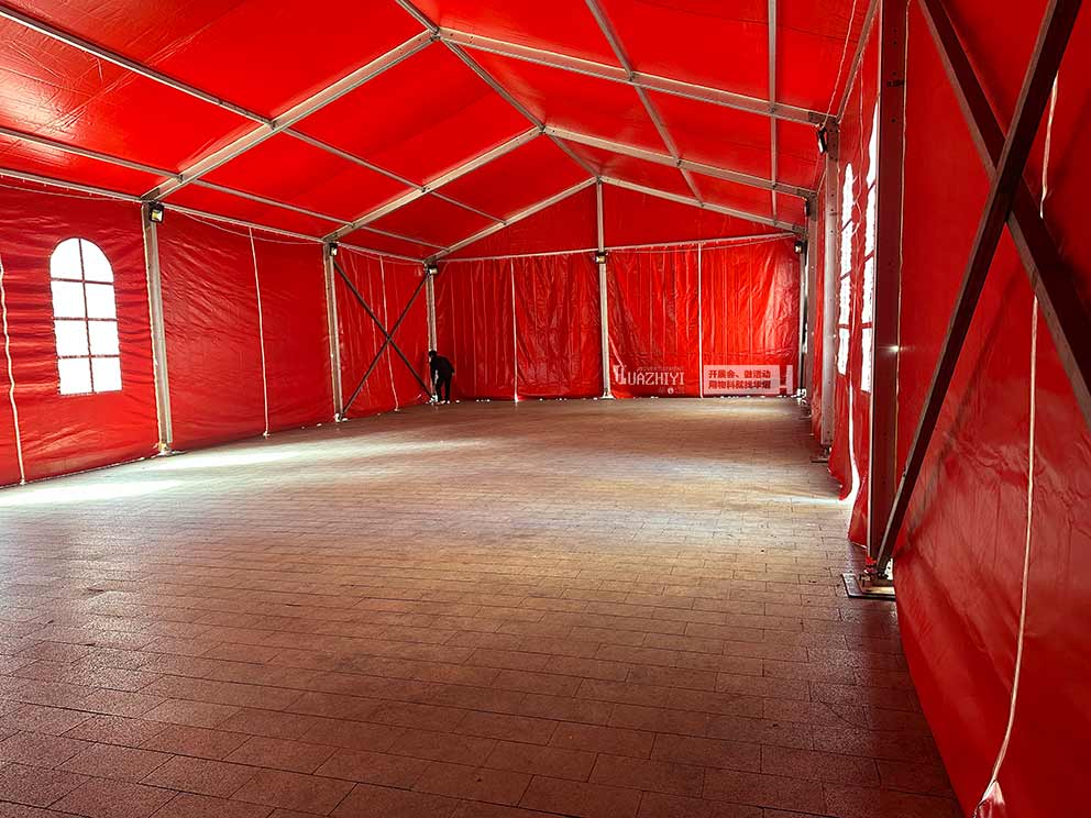 華熠篷房租賃公司搭建婚禮婚慶紅色篷房